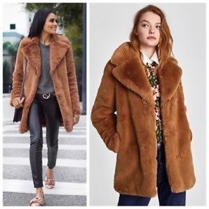 ZARA OUTWEAR COAT FAUX FUR.